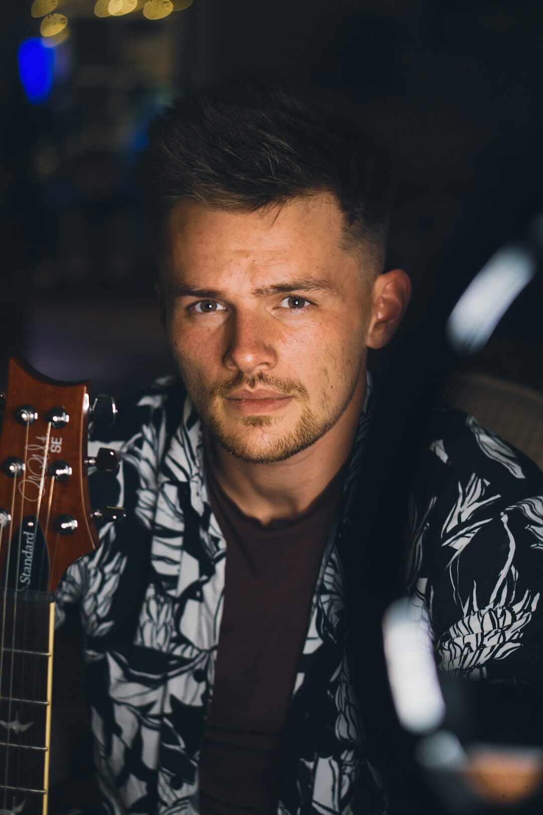 Studio portrait of a young Uruguayan male singer